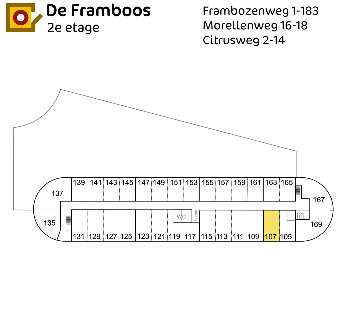 Plattegrond Frambozenweg 107 Leiden
