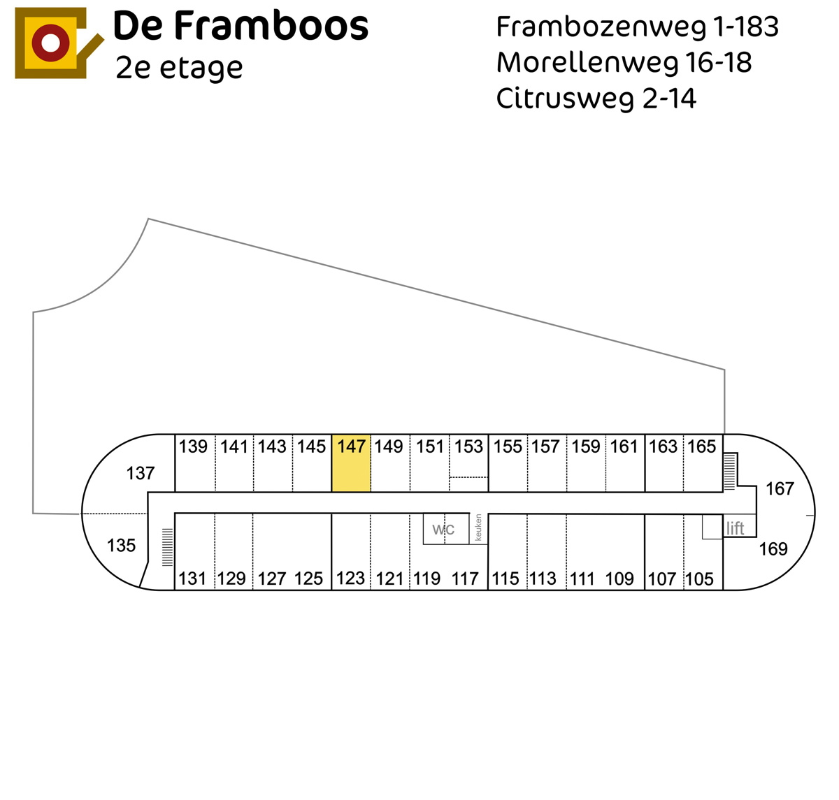 Plattegrond Frambozenweg 147 Leiden
