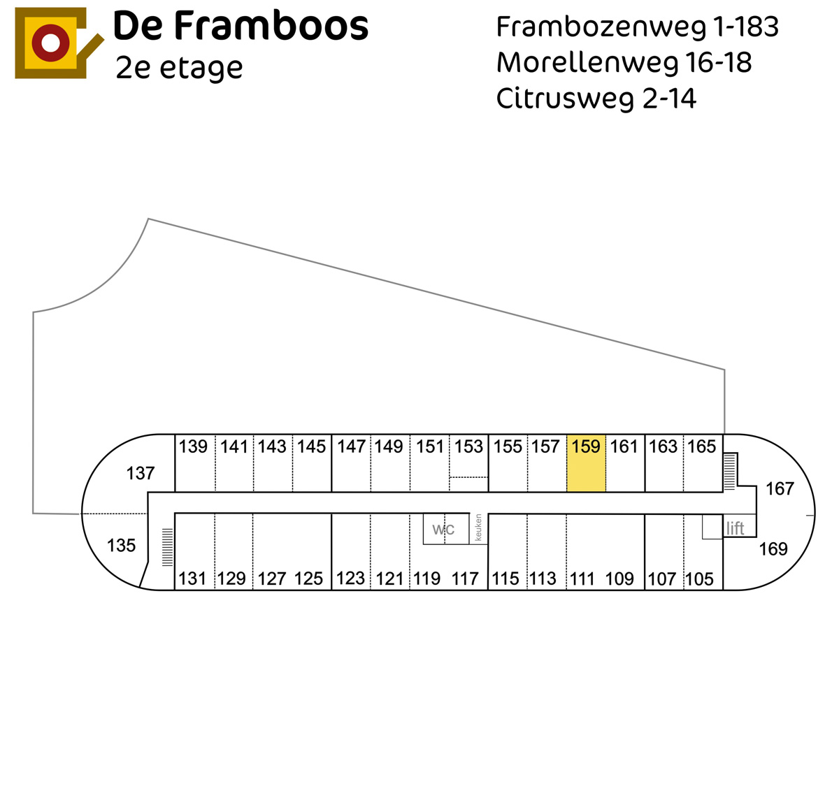 Plattegrond Frambozenweg 159 Leiden