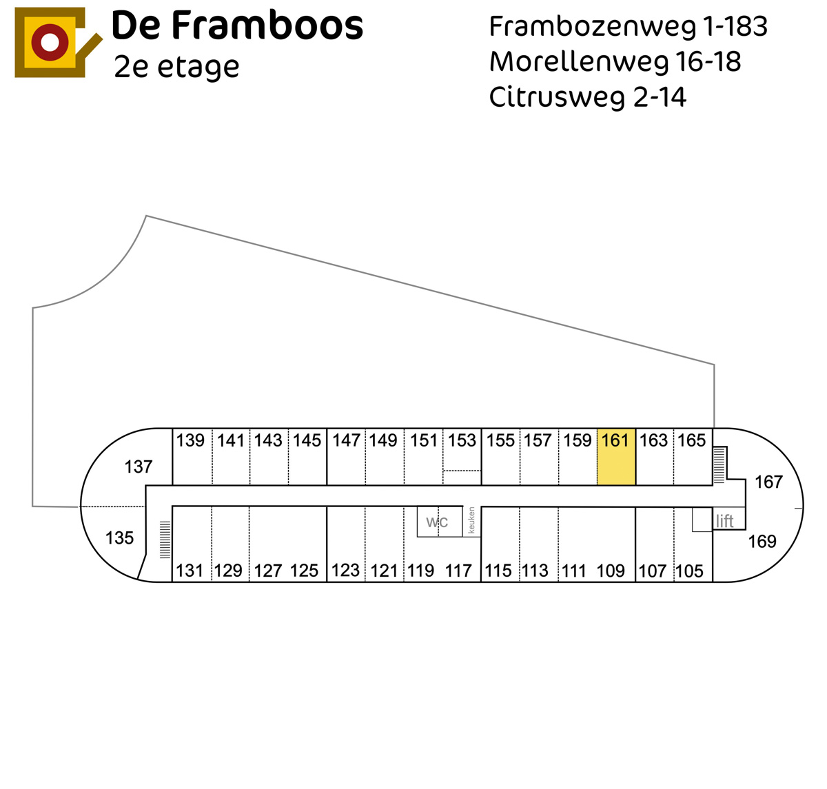 Plattegrond Frambozenweg 161 Leiden