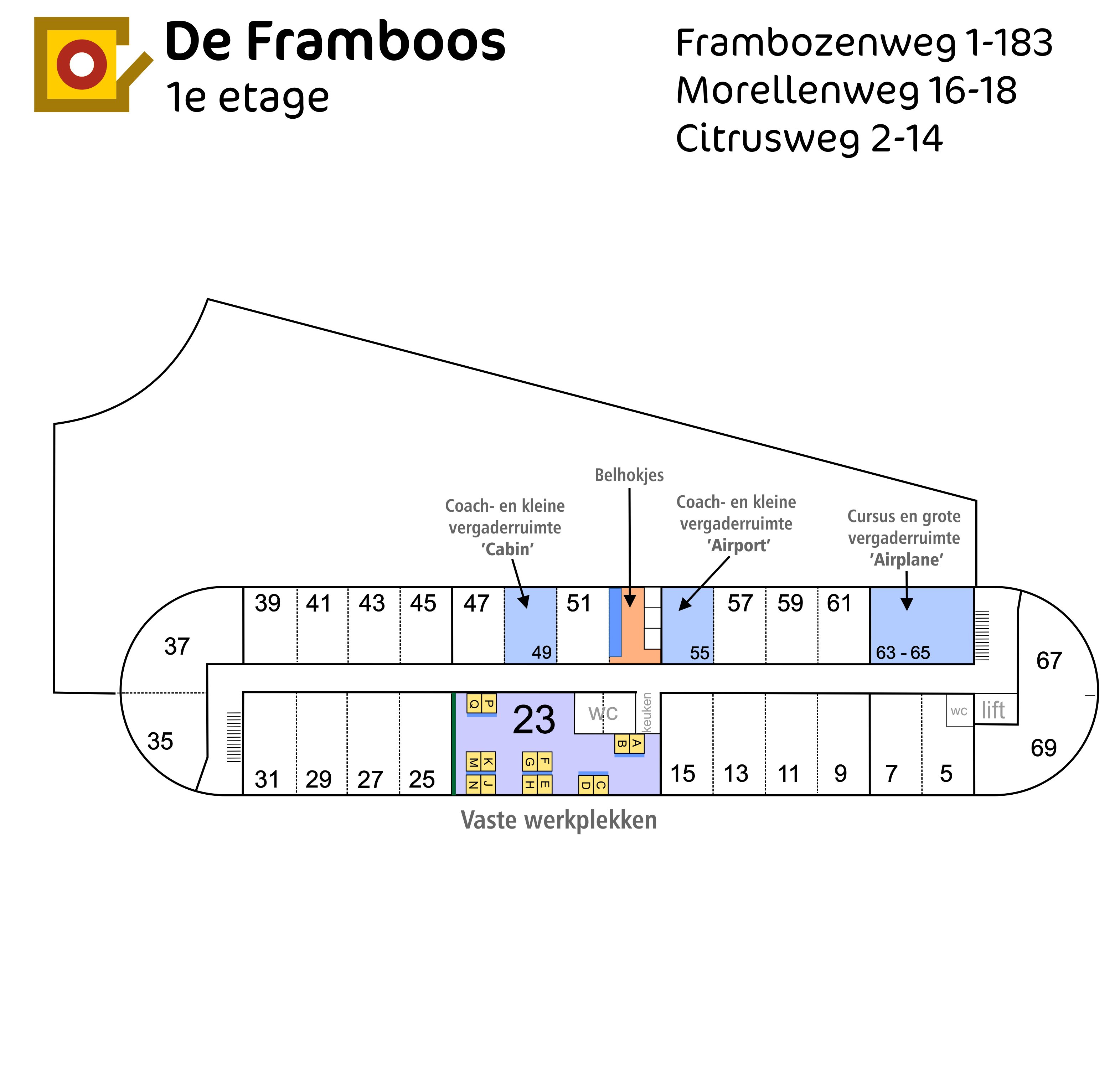 Plattegrond Frambozenweg 17-23 Leiden