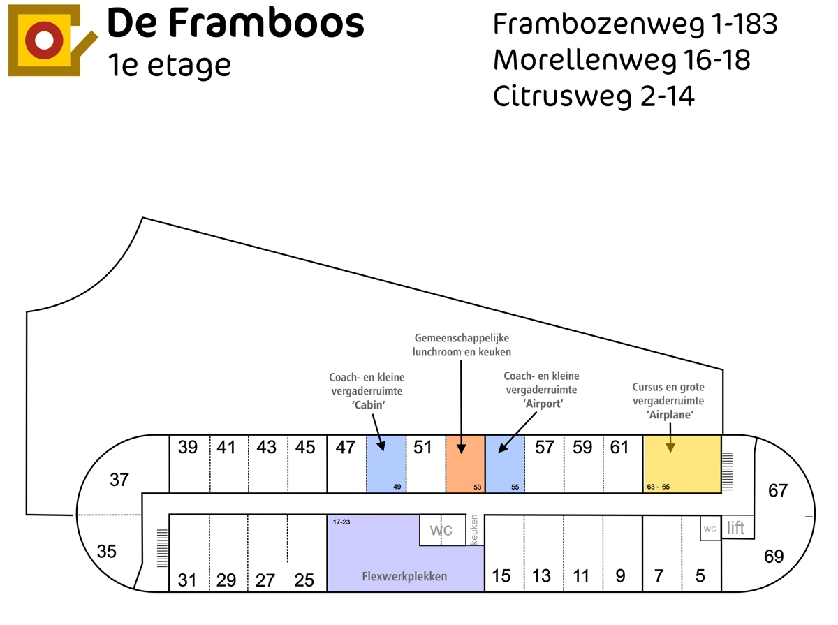 Plattegrond Frambozenweg 63-65 Leiden