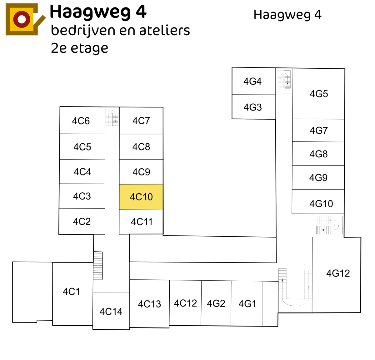 Plattegrond Haagweg 4C10 Leiden