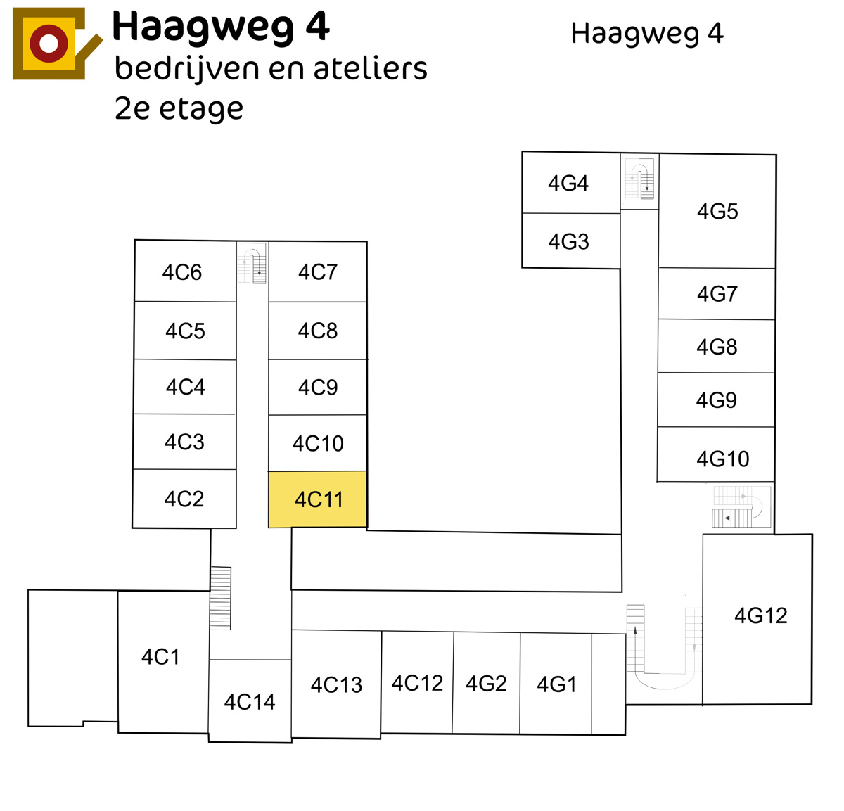 Plattegrond Haagweg 4C11 Leiden