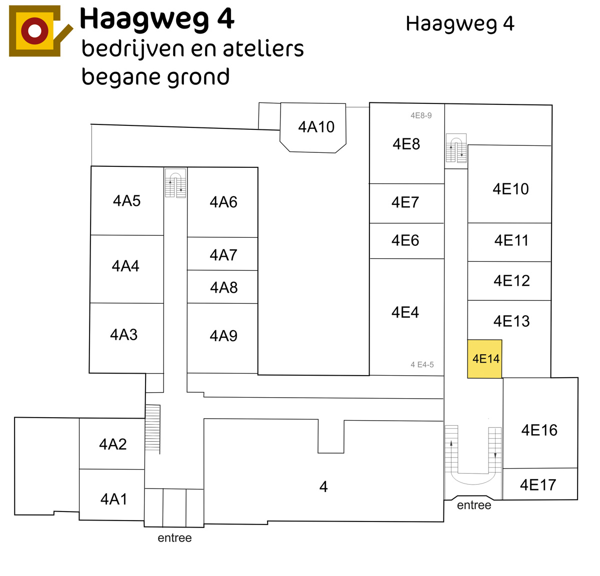 Plattegrond Haagweg 4E14 Leiden