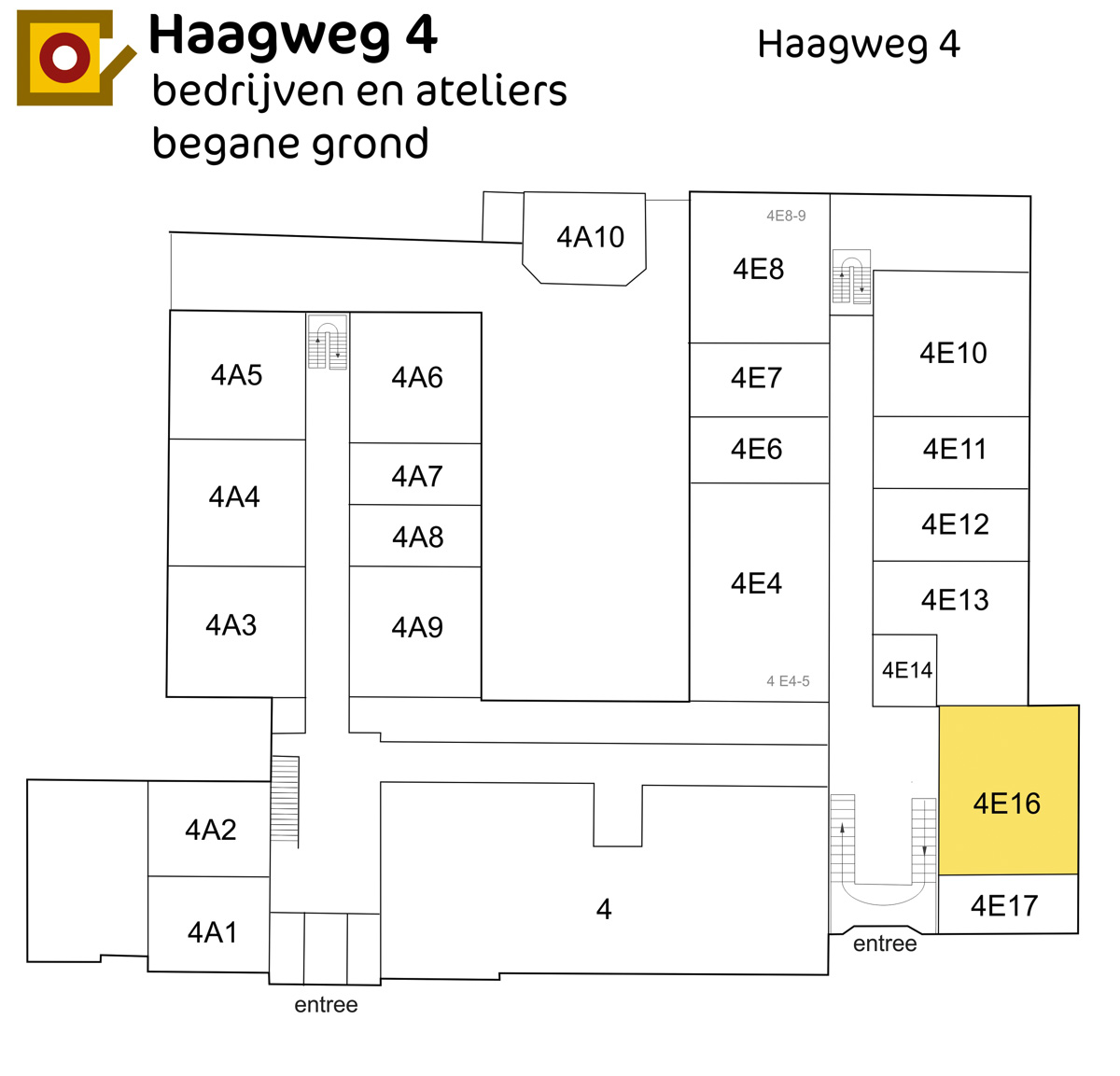 Plattegrond Haagweg 4E16 Leiden