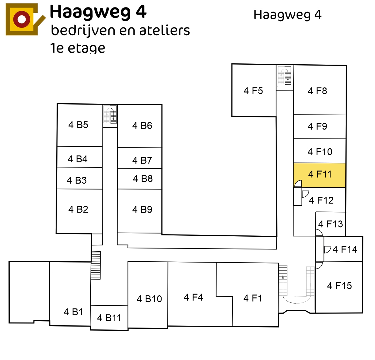Plattegrond Haagweg 4F11 Leiden