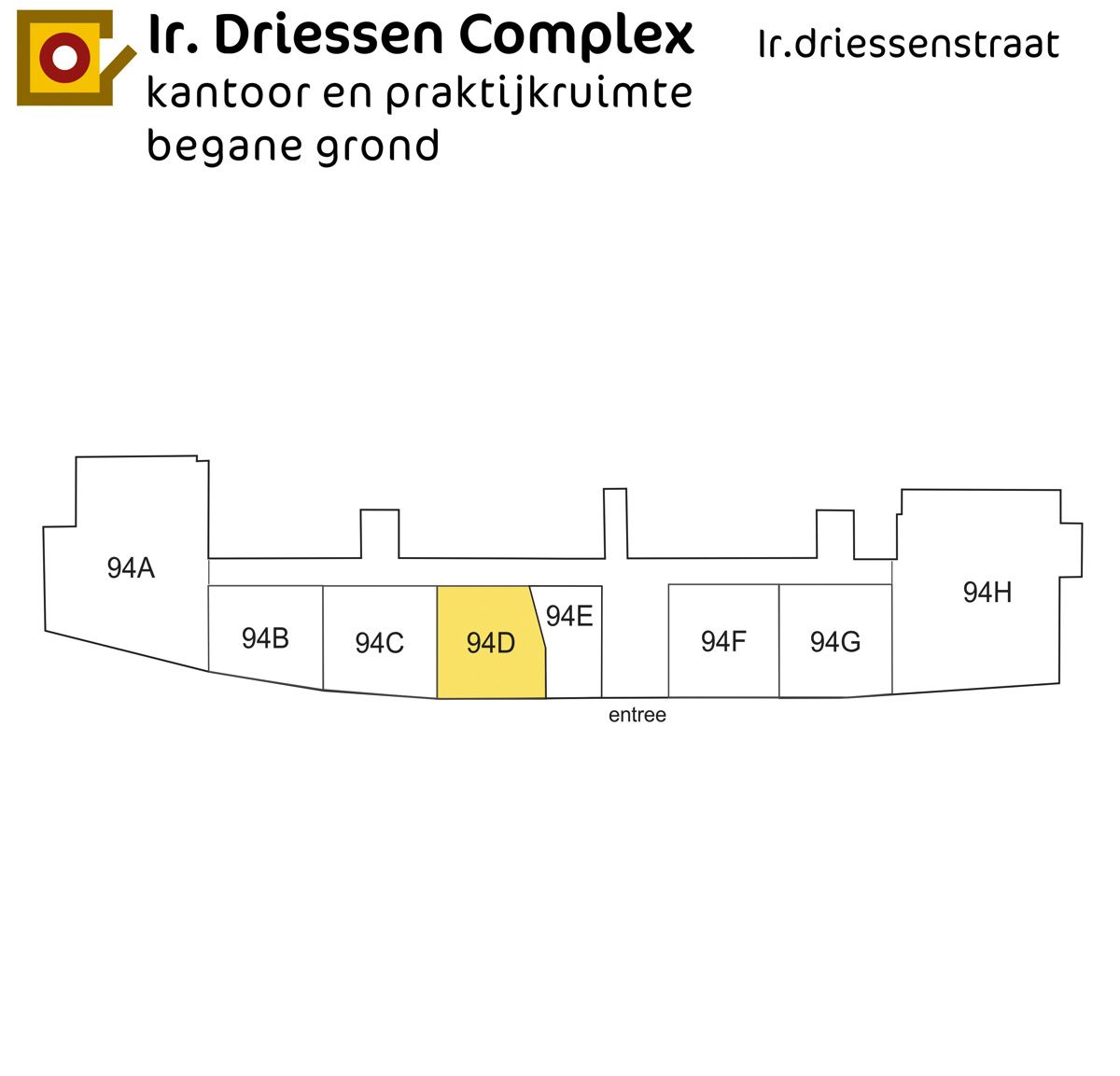 Plattegrond Ir. Driessenstraat 94D Leiden