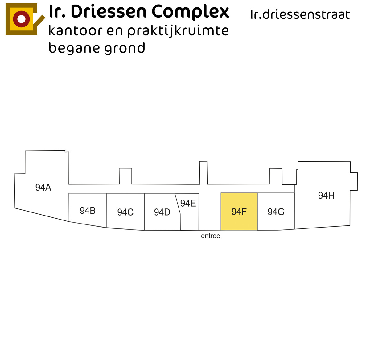 Plattegrond Ir. Driessenstraat 94F Leiden