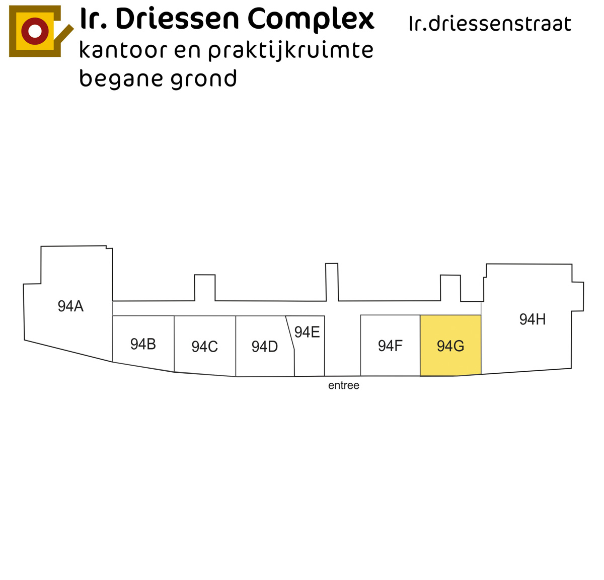 Plattegrond Ir. Driessenstraat 94G Leiden