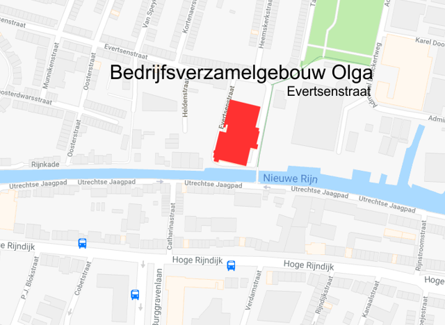Locatie Olga bedrijven centrum in Leiden