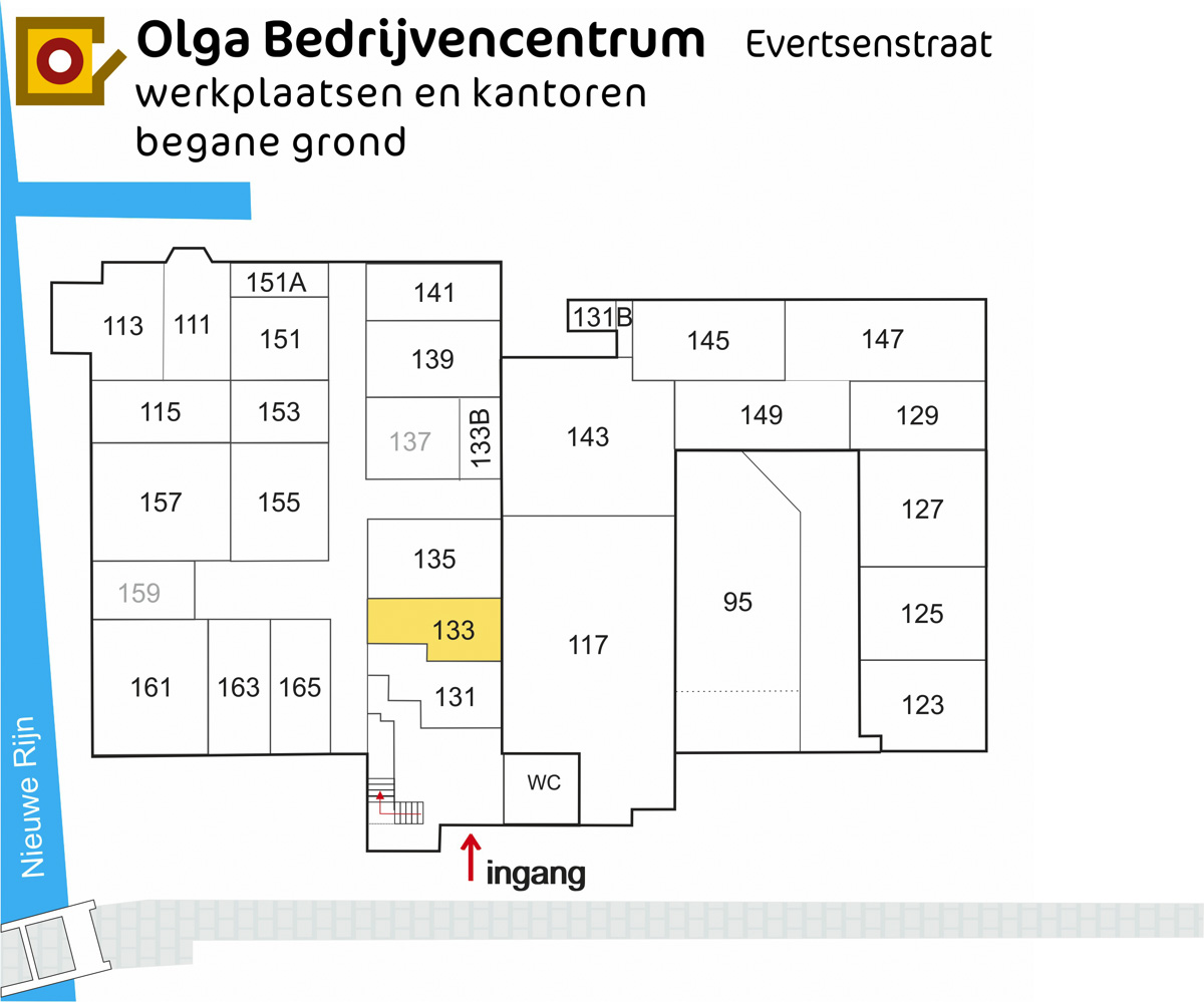 Plattegrond Evertsenstraat 133 Leiden