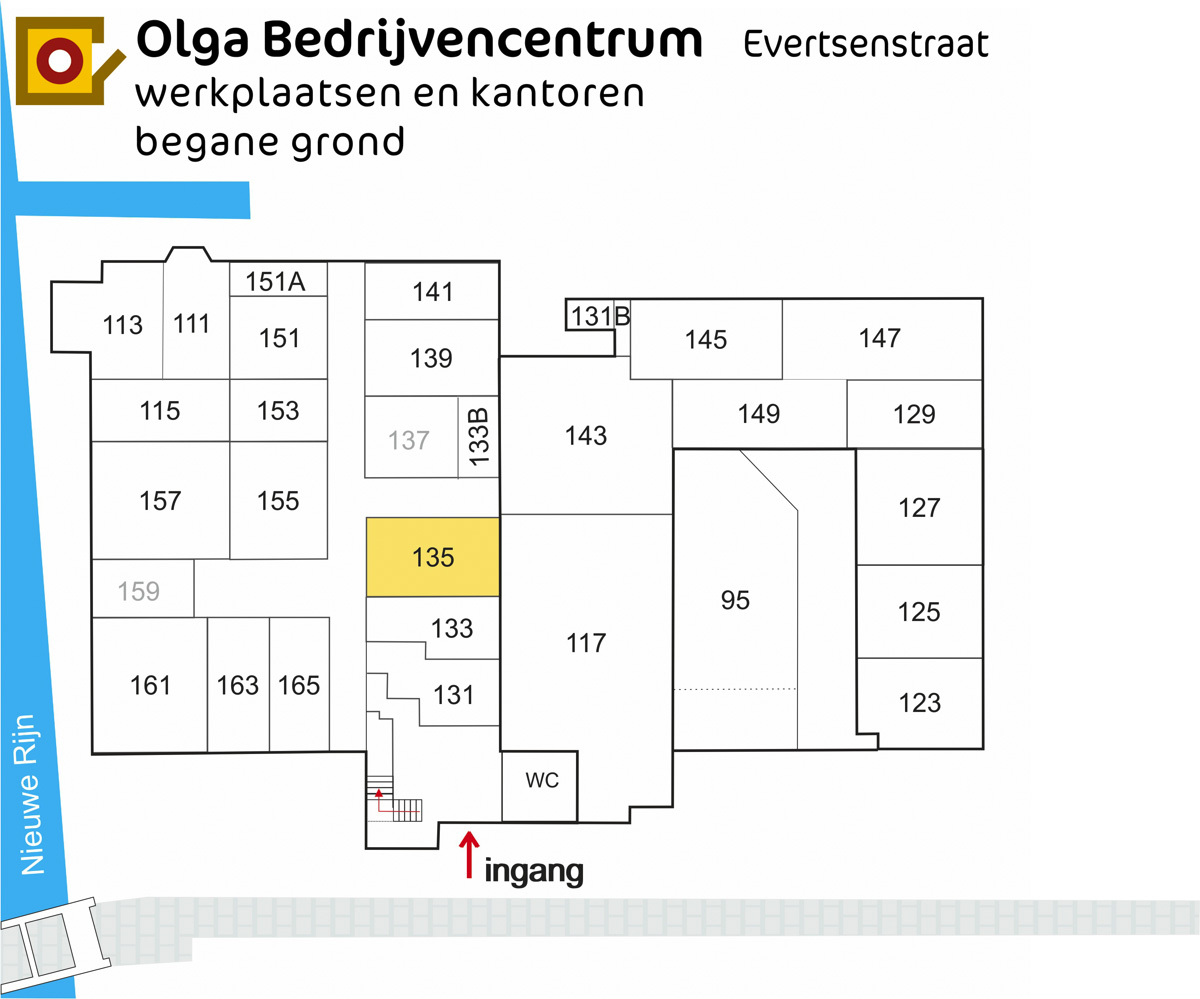 Plattegrond Evertsenstraat 135 Leiden