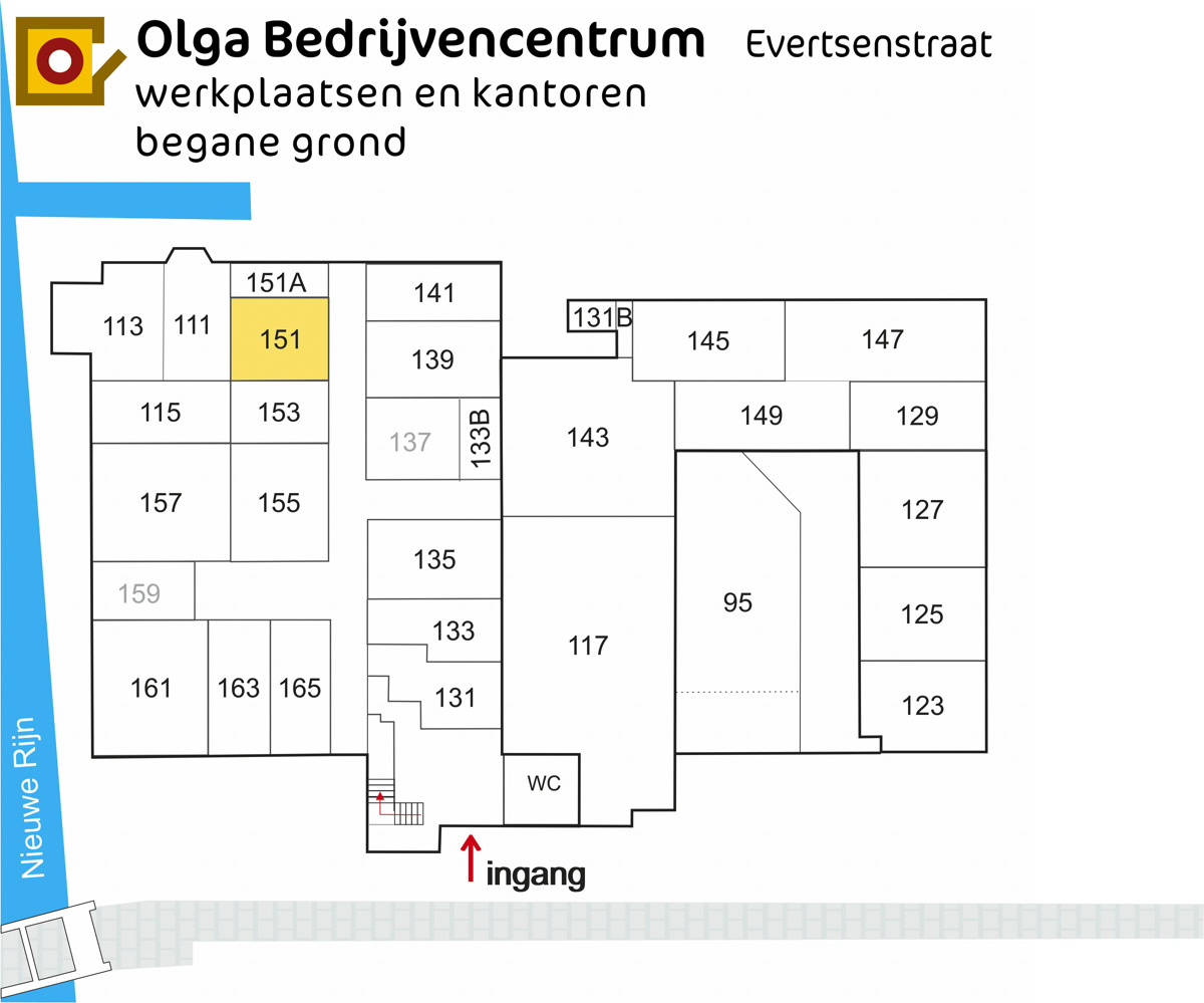 Plattegrond Evertsenstraat 151 Leiden