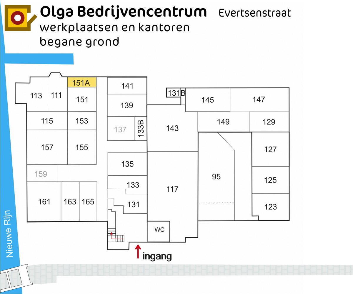 Plattegrond Evertsenstraat 151A Leiden