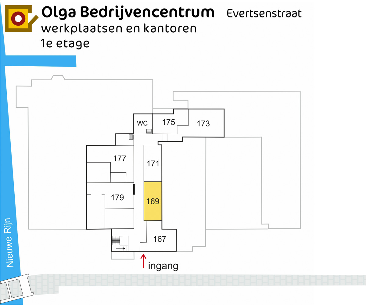 Plattegrond Evertsenstraat 169 Leiden