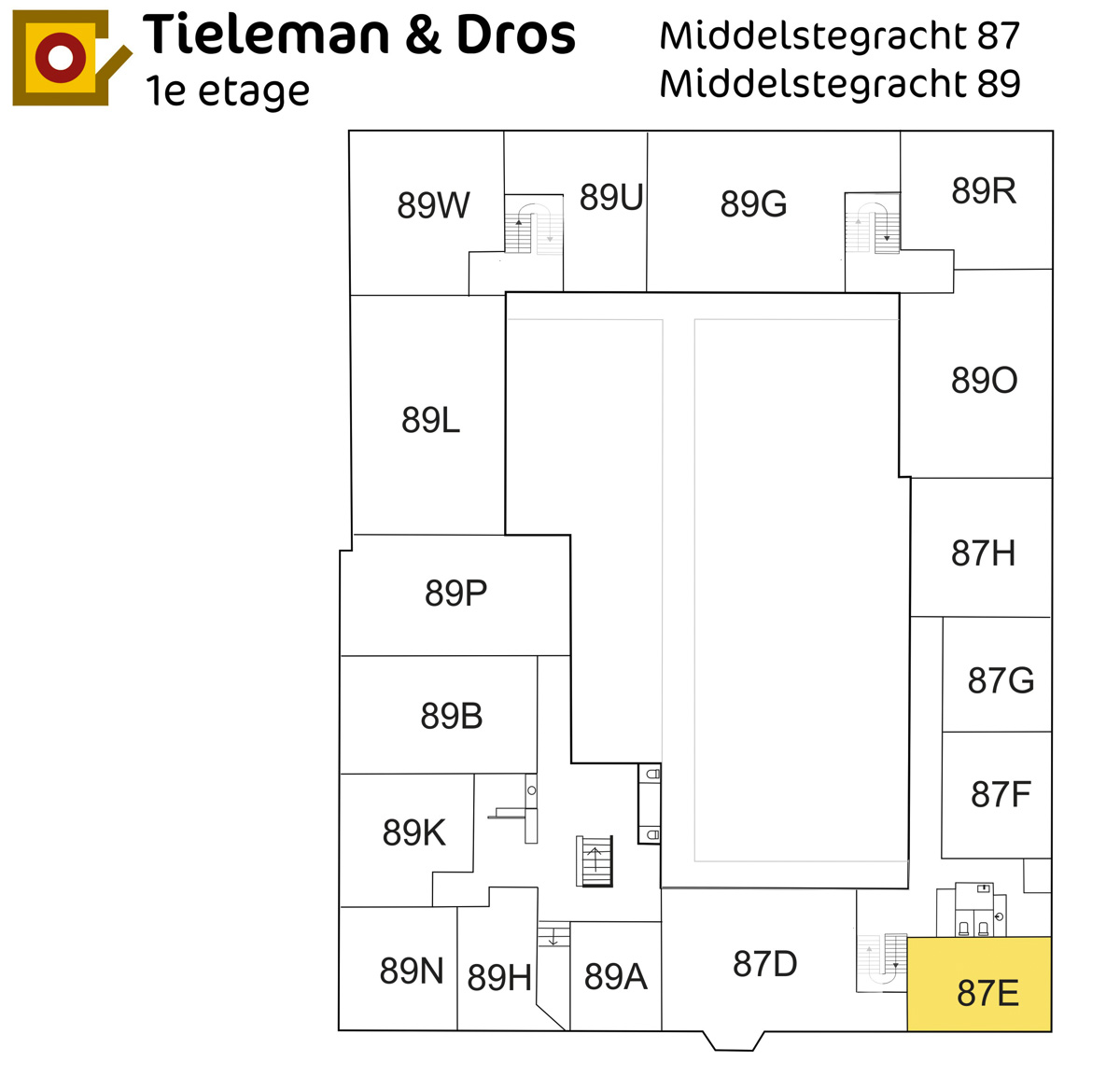 Plattegrond Middelstegracht 87E Leiden