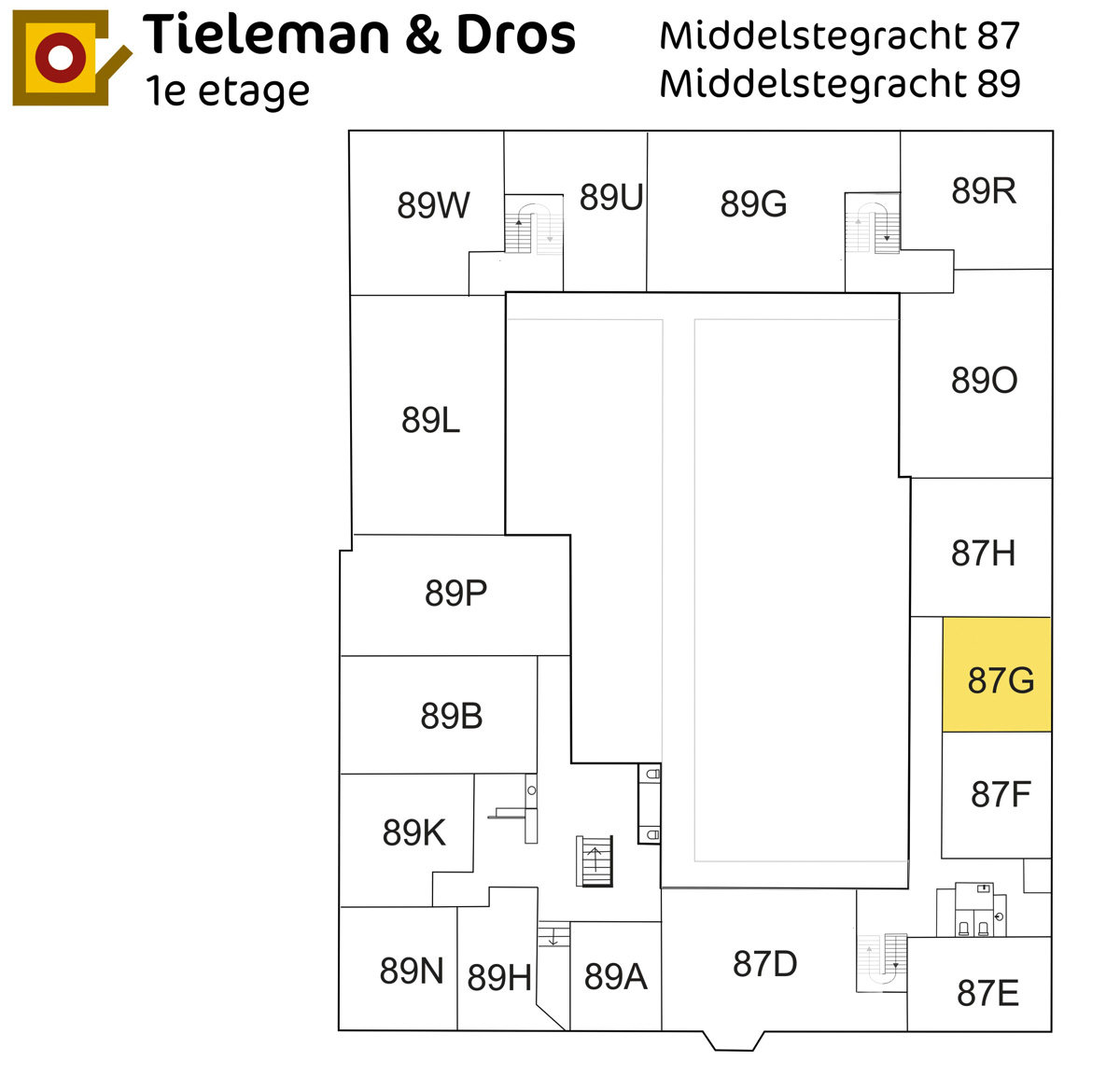 Plattegrond Middelstegracht 87G Leiden