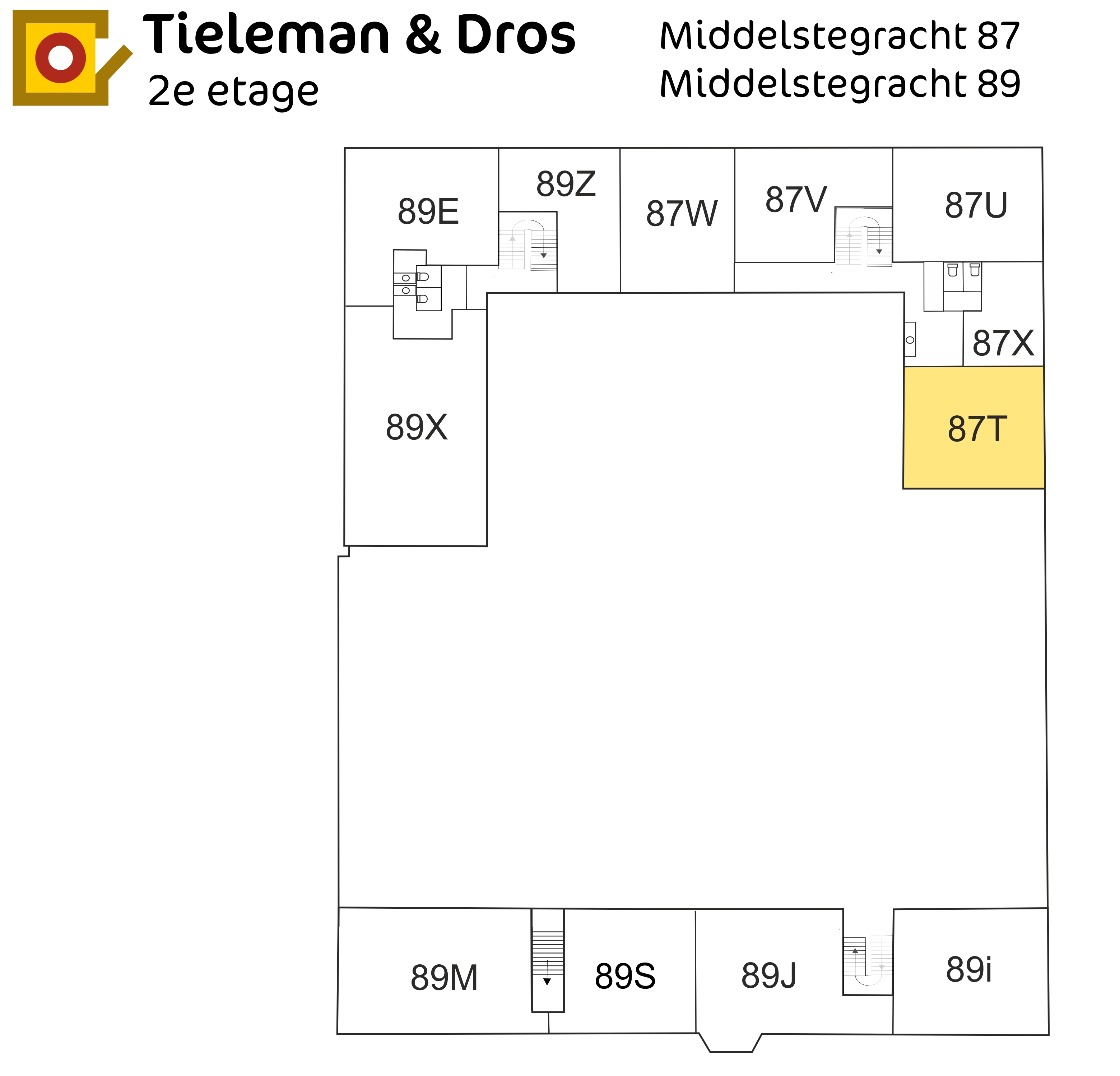 Plattegrond Middelstegracht 87T Leiden