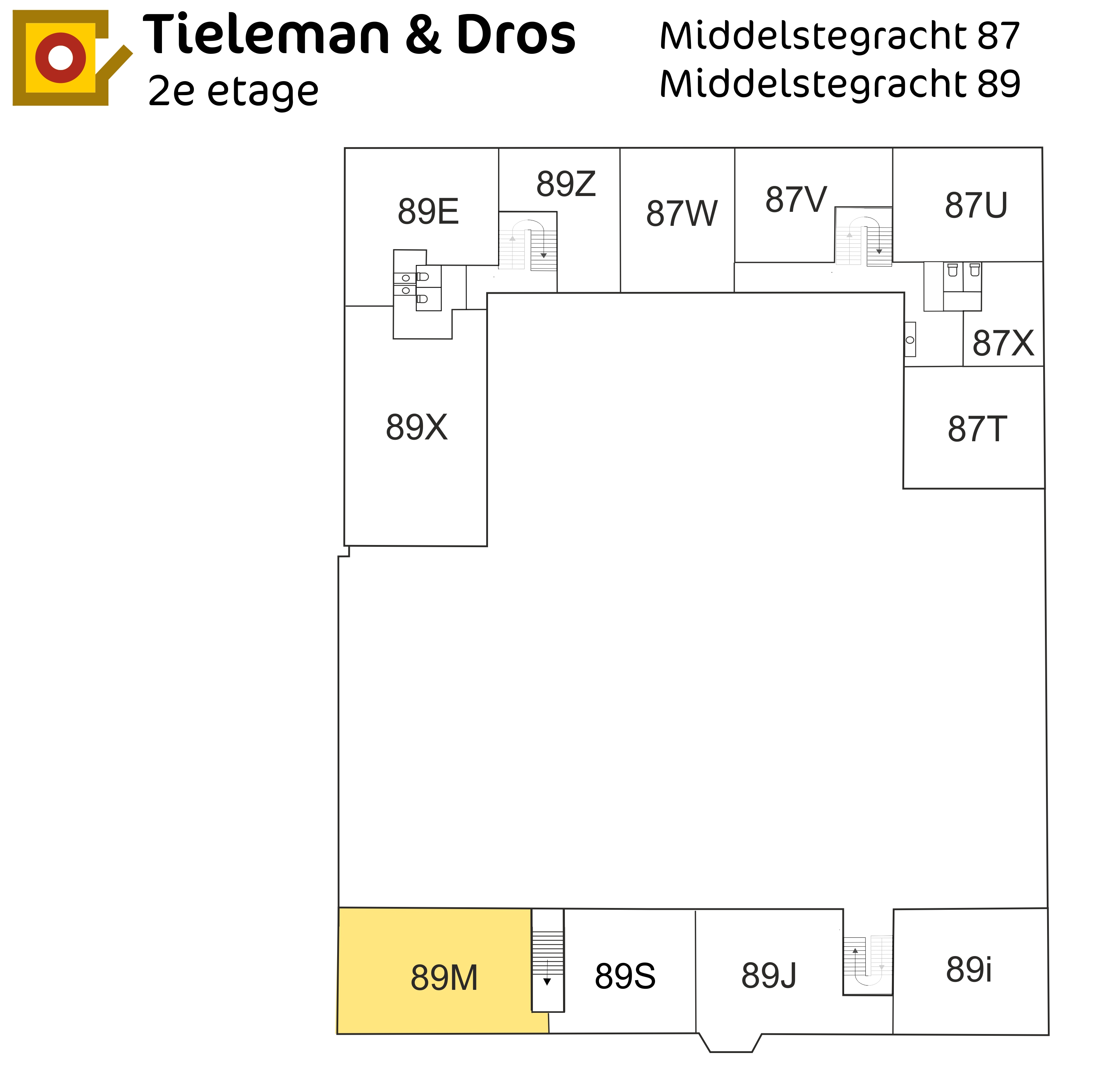 Plattegrond Middelstegracht 89M Leiden